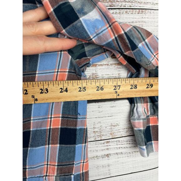 Anthropologie Pilcro Plaid Henley Tunic Top Small Bleached Spring Popover Beach - Picture 8 of 9